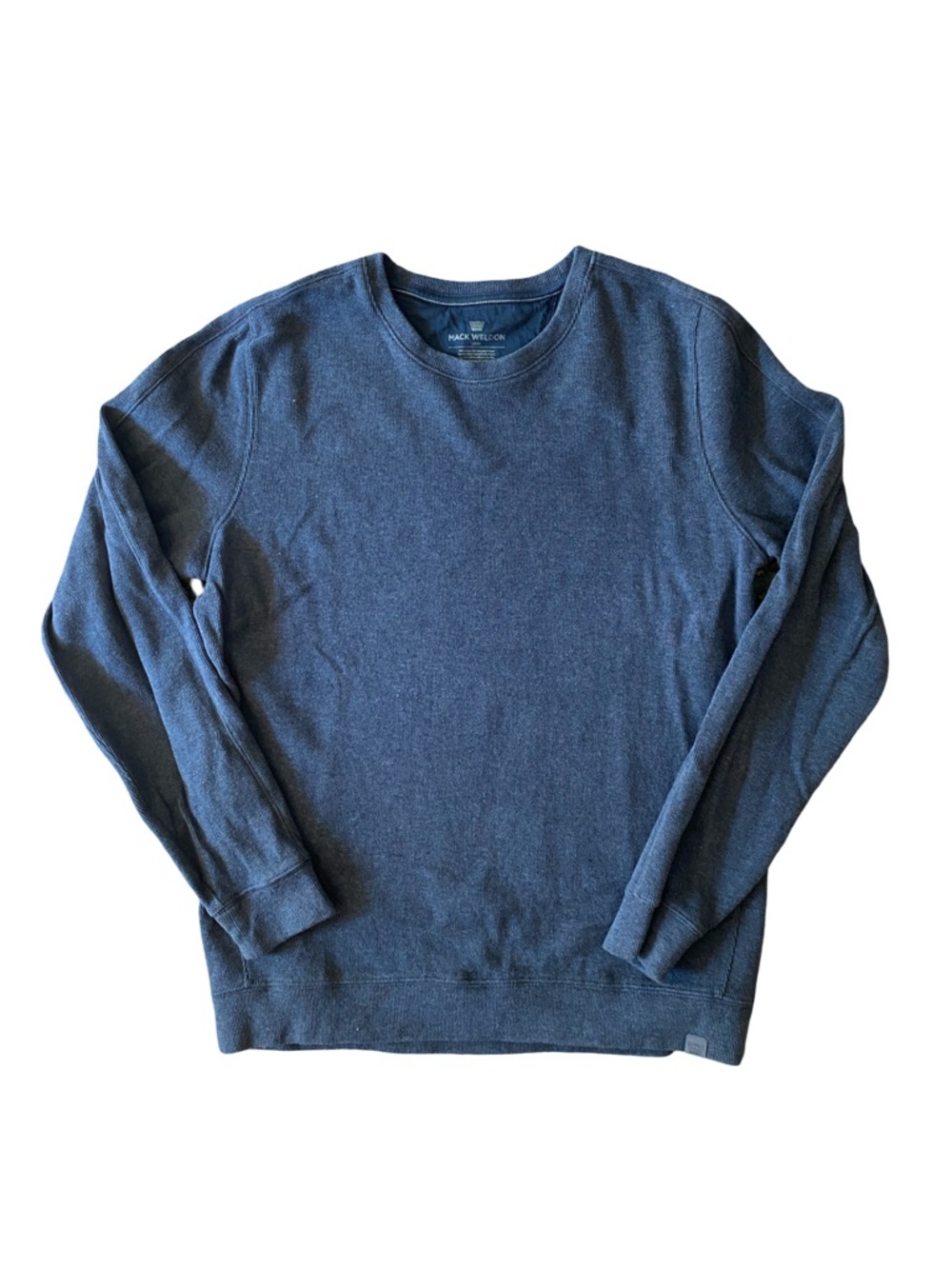 Mack Weldon Prime Cotton Crewneck Sweater Dark Navy Blue - Size Large